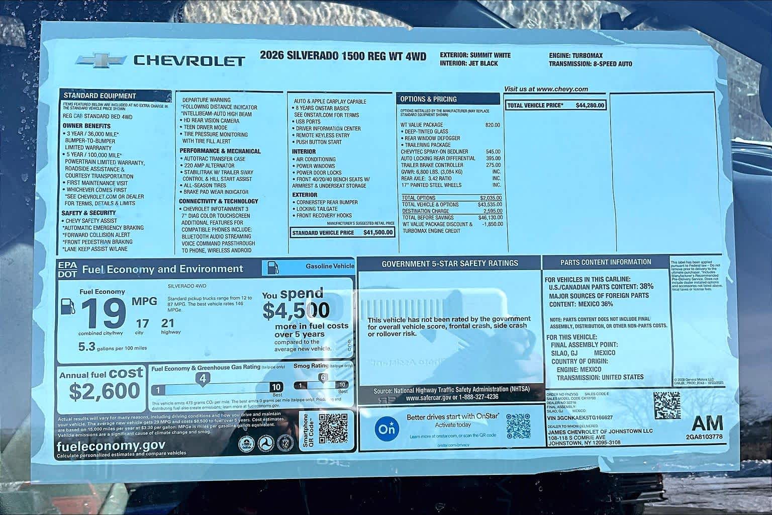 2026 Chevrolet Silverado 1500 Work Truck SUMMIT WHITE at Mangino Chevrolet