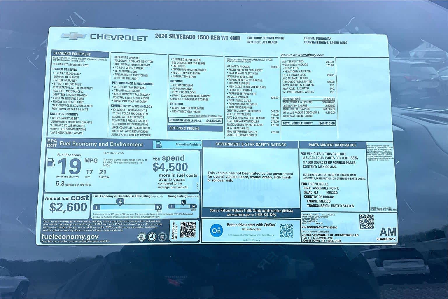 2026 Chevrolet Silverado 1500 Work Truck Summit White at Mangino Chevrolet