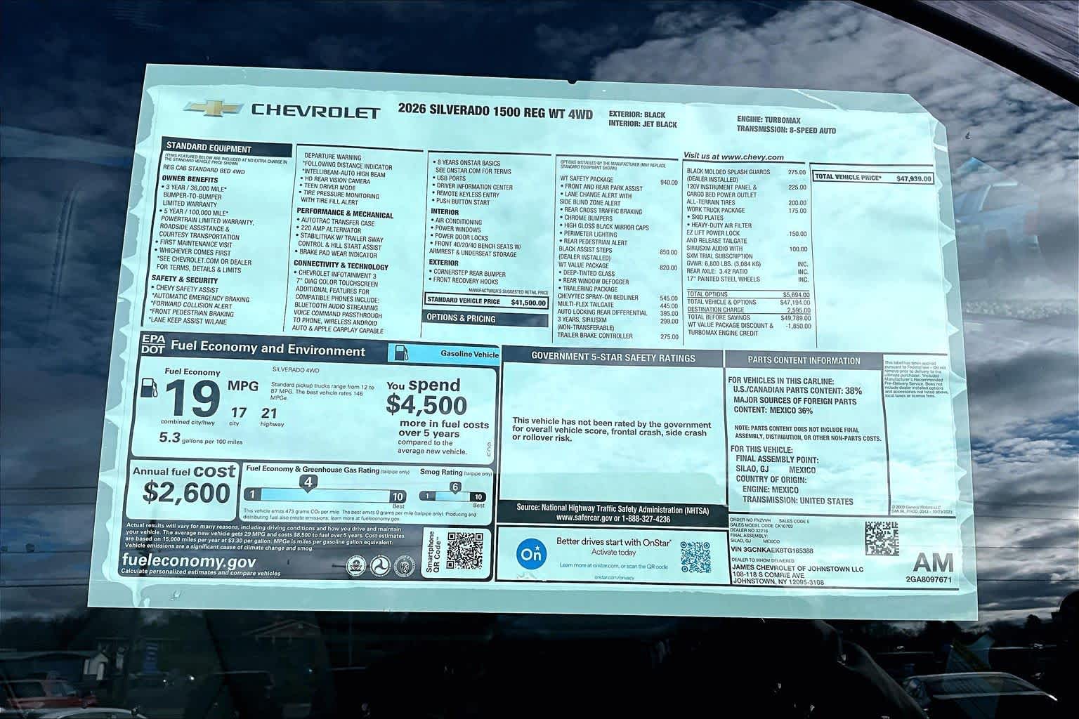 2026 Chevrolet Silverado 1500 Work Truck Black at Mangino Chevrolet