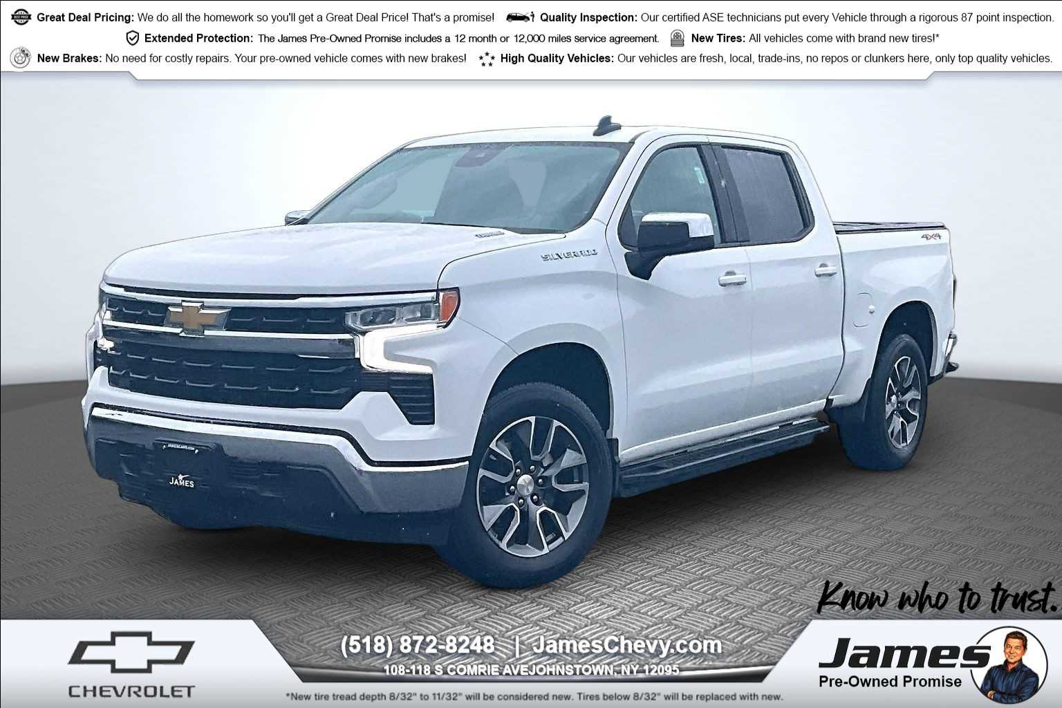 2025 Chevrolet Silverado 1500 LT Summit White at James Chevrolet
