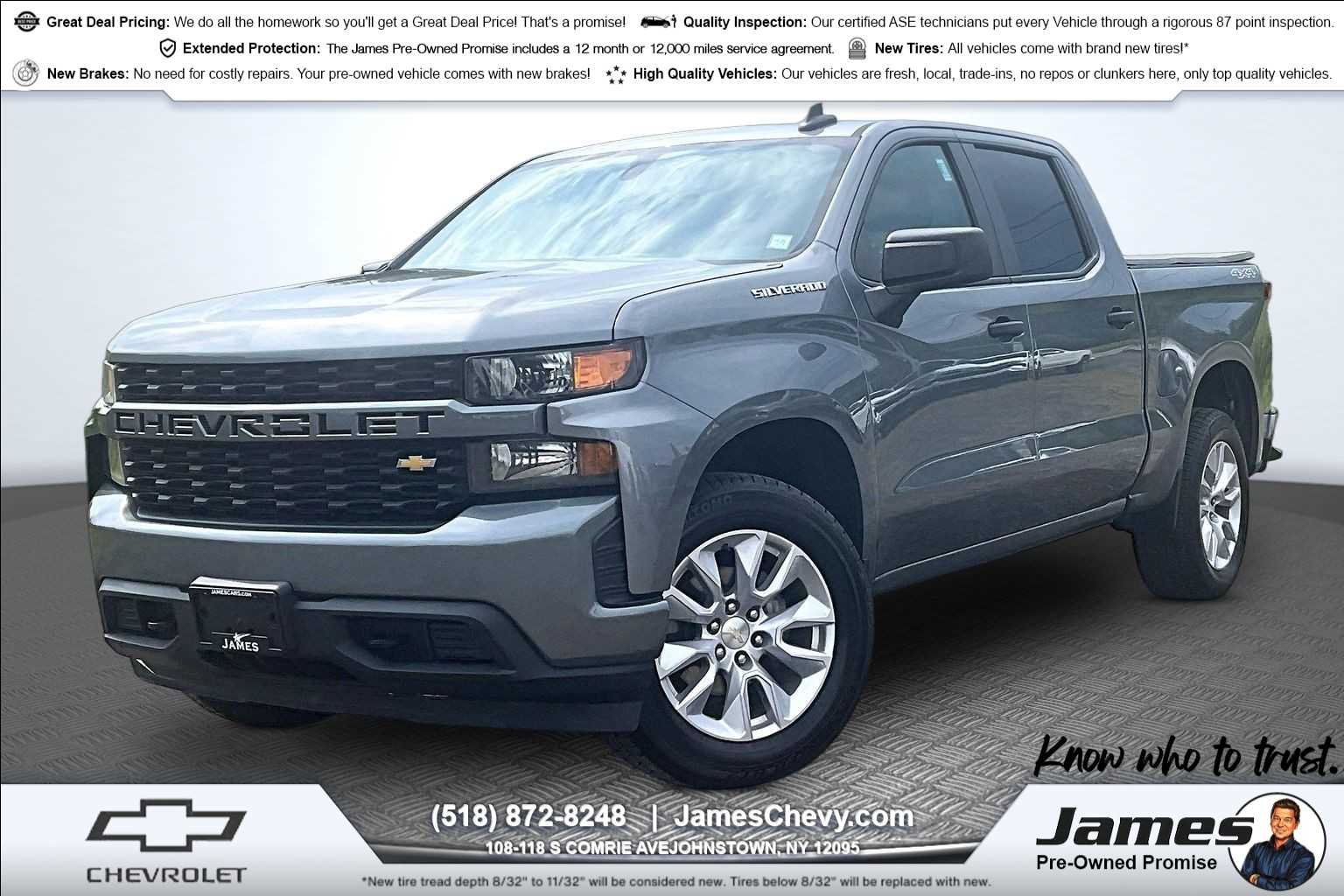 2021 Chevrolet Silverado 1500 Custom Satin Steel Metallic at Mangino Chevrolet