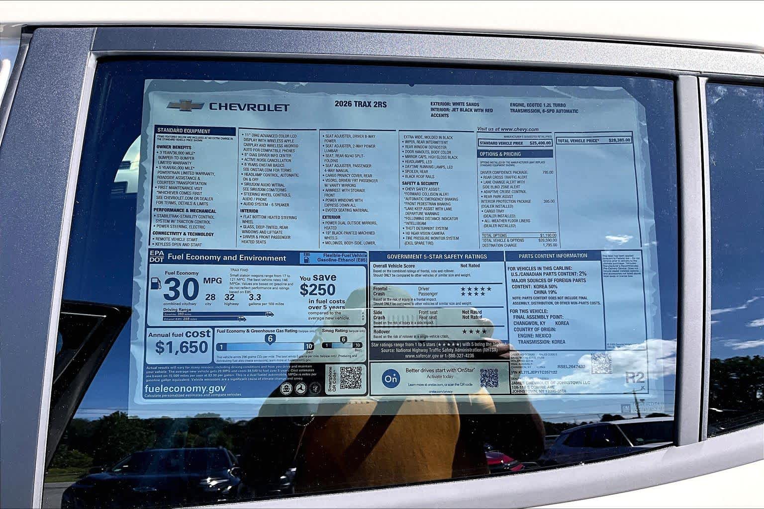 2026 Chevrolet Trax 2RS White Sands at James Chevrolet