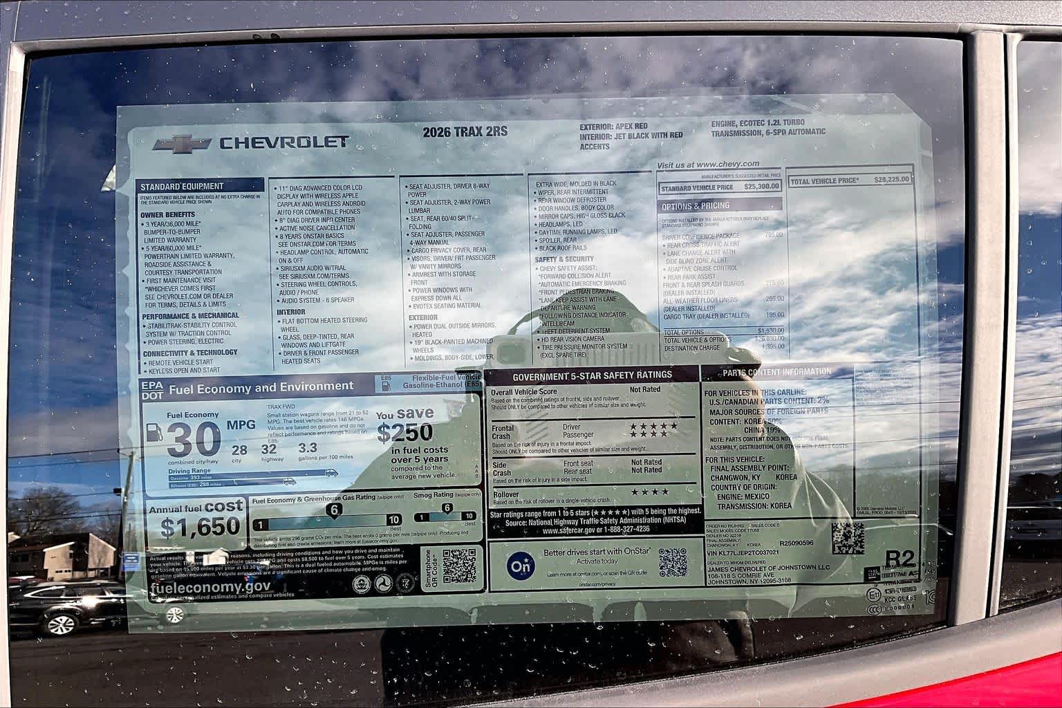 2026 Chevrolet Trax 2RS APEX RED at James Chevrolet