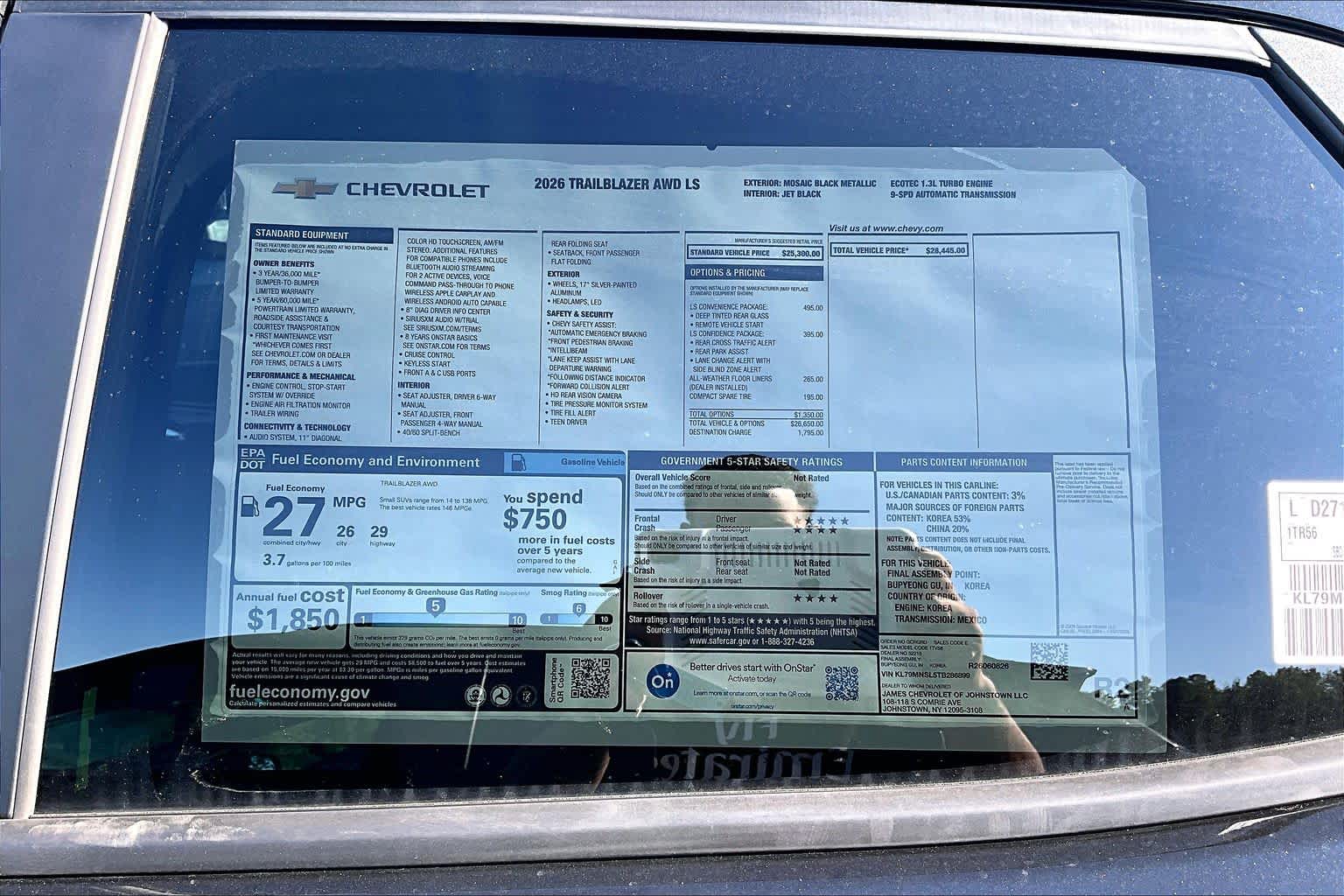 2026 Chevrolet Trailblazer LS Mosaic Black Metallic at Mangino Chevrolet