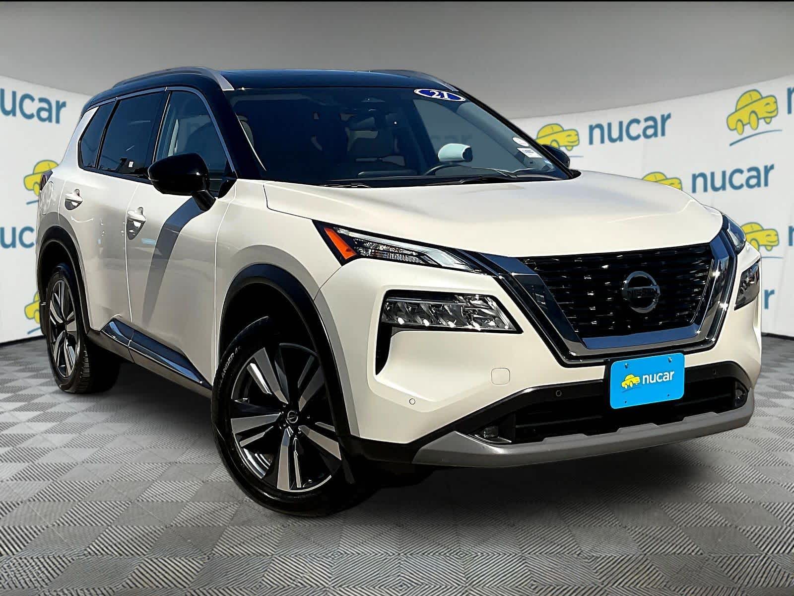 Pearl White Tricoat/Super Black 2021 Nissan Rogue SL AWD SUV / Crossover All-Wheel Drive Continuously Variable Transmission