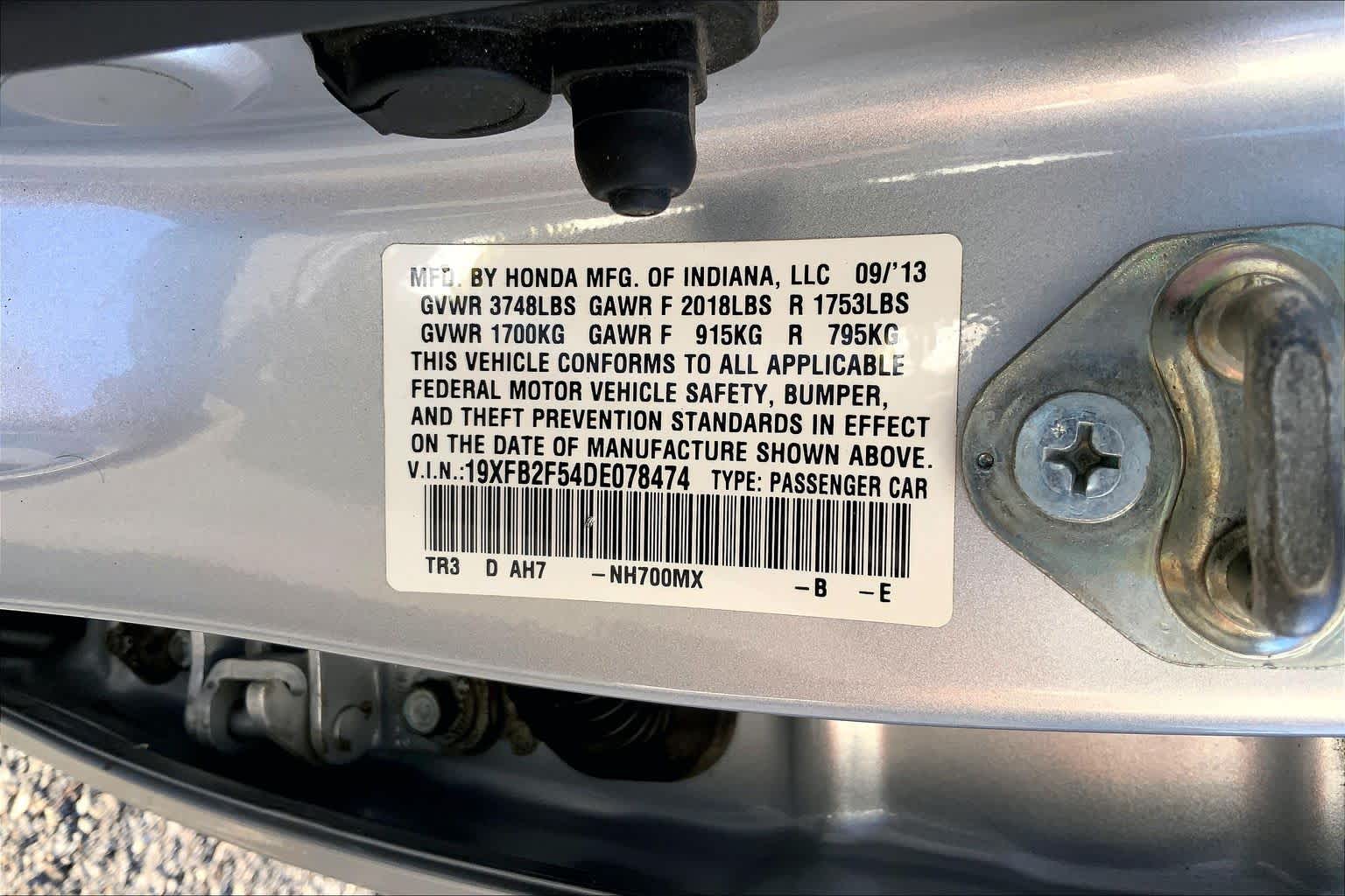 2013 Honda Civic LX Alabaster Silver Metallic at Group 1 Toyota Southwest