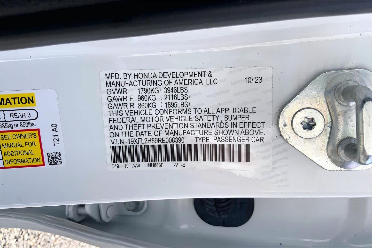 2024 Honda Civic LX Platinum White Pearl at Honda of Clear Lake