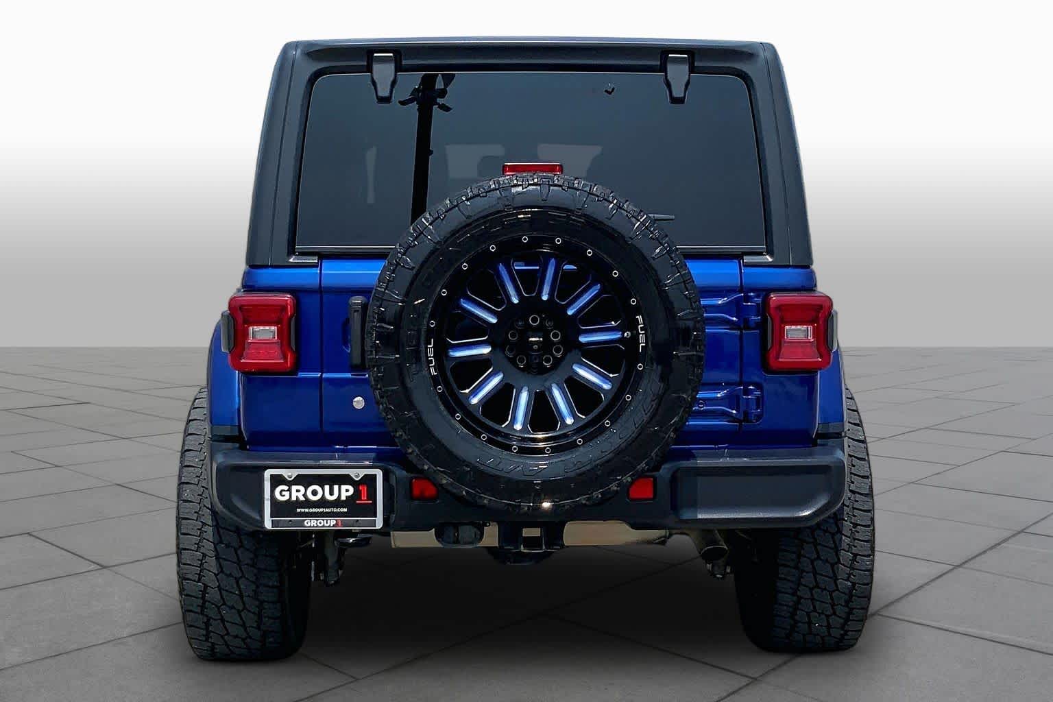 2018 Jeep Wrangler Unlimited Sahara Ocean Blue Metallic Clearcoat at Mac Haik CDJR North Houston