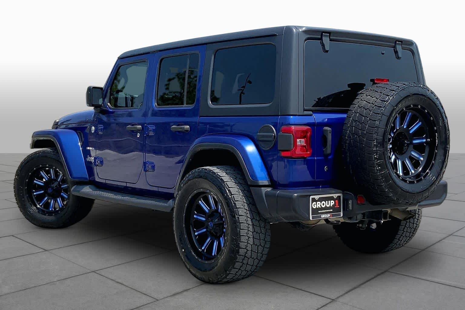 2018 Jeep Wrangler Unlimited Sahara Ocean Blue Metallic Clearcoat at Mac Haik CDJR North Houston