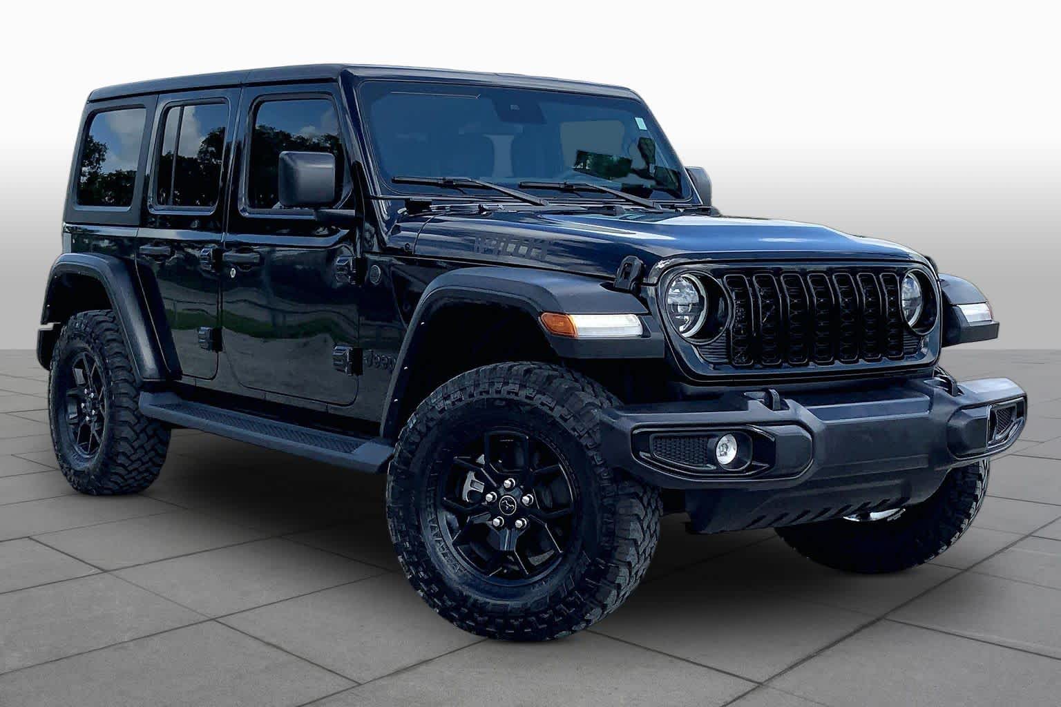 2024 Jeep Wrangler Willys Black Clearcoat at Mac Haik CDJR North Houston
