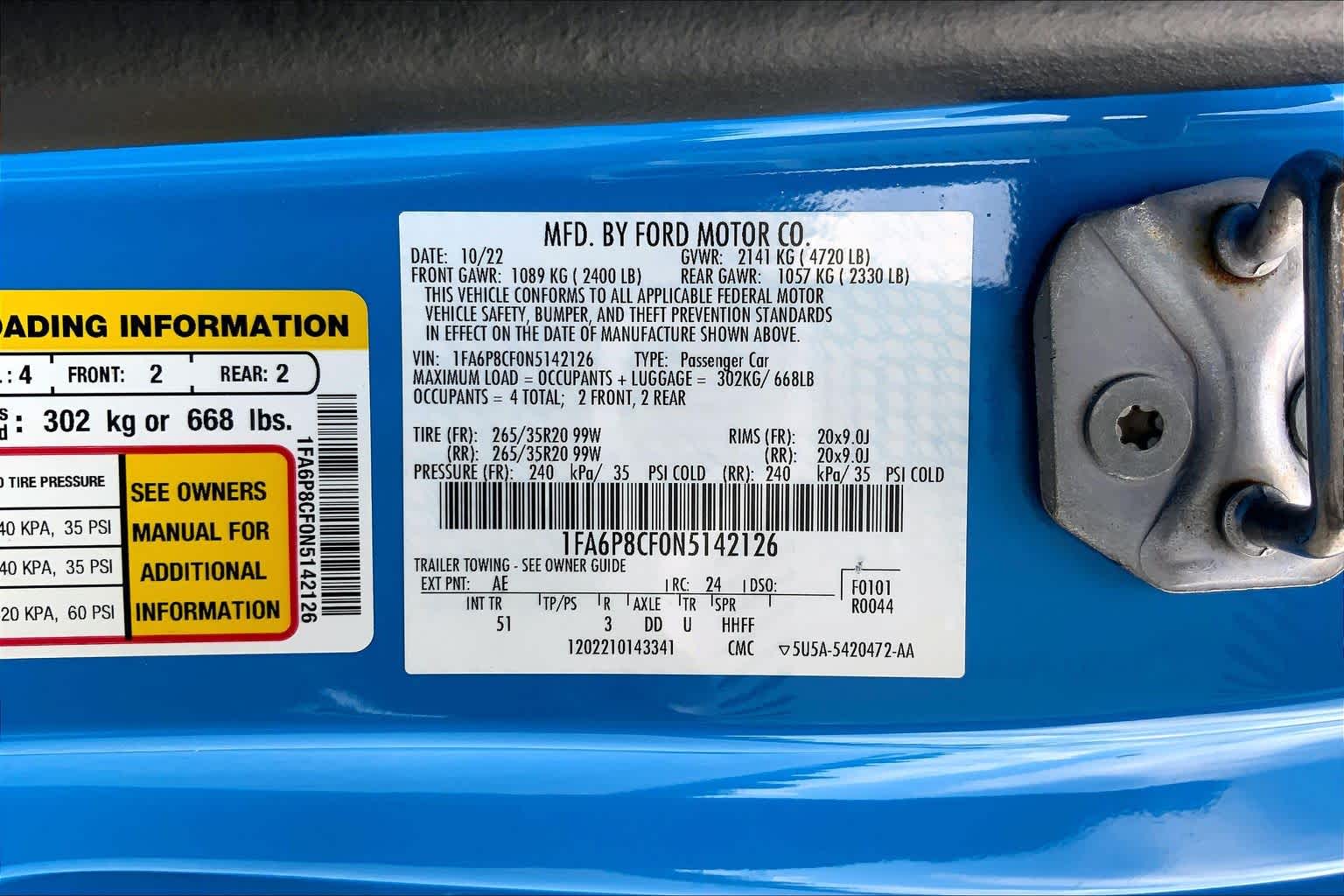 2022 Ford Mustang GT Premium Grabber Blue Metallic at Lexus Southwest Houston