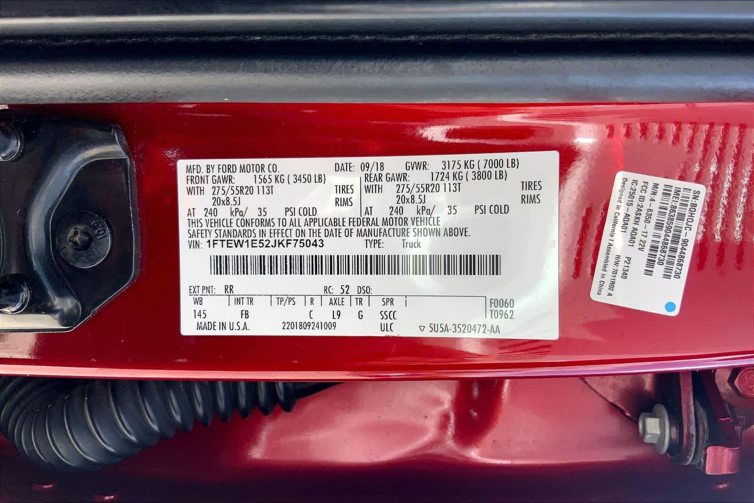 2018 Ford F-150 XLT Ruby Red Metallic Tinted Clearcoat at Tomball Ford
