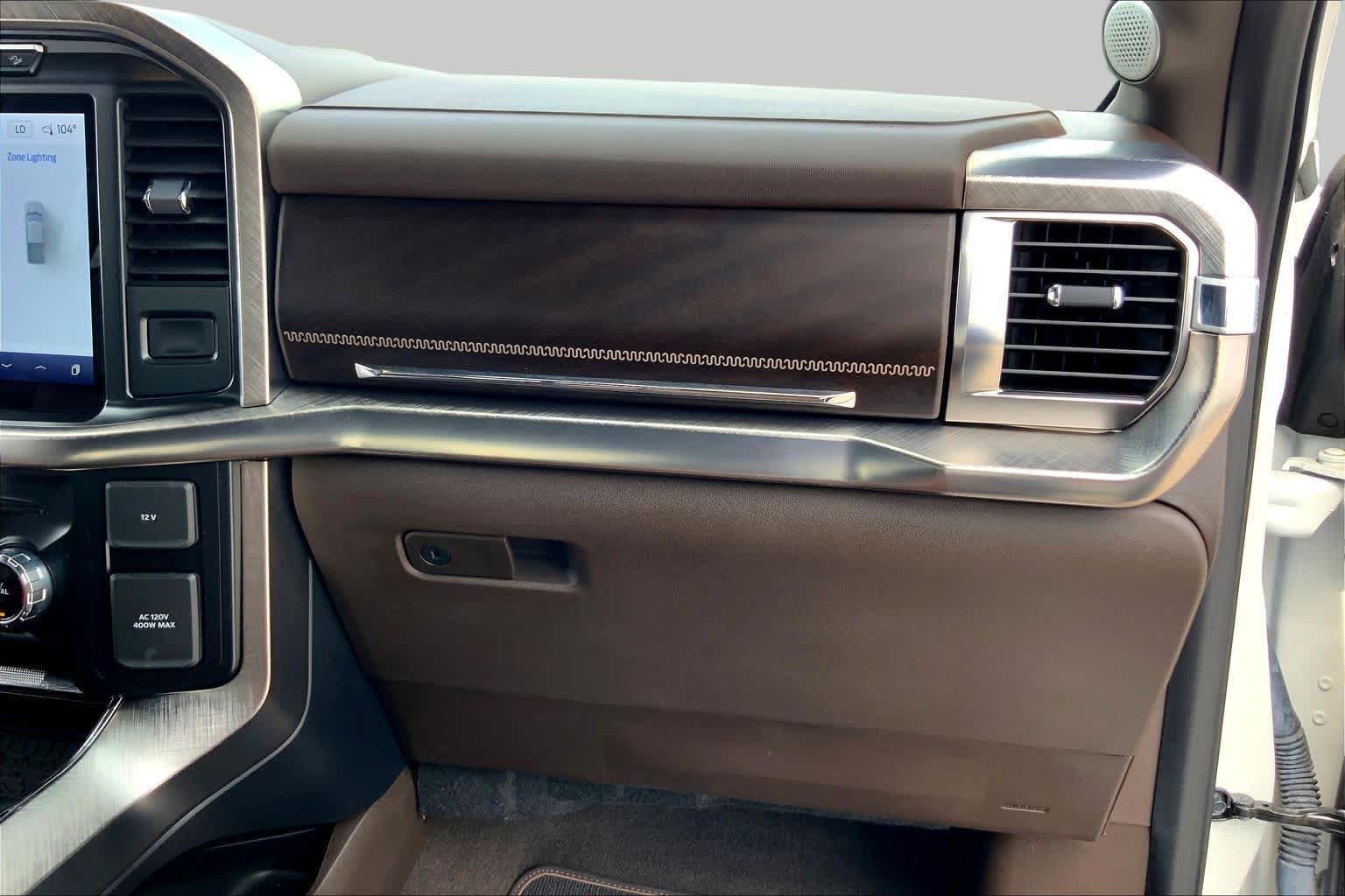 2023 Ford F-150 King Ranch Star White Metallic Tri-Coat/Stone Gray at Texan GMC Buick