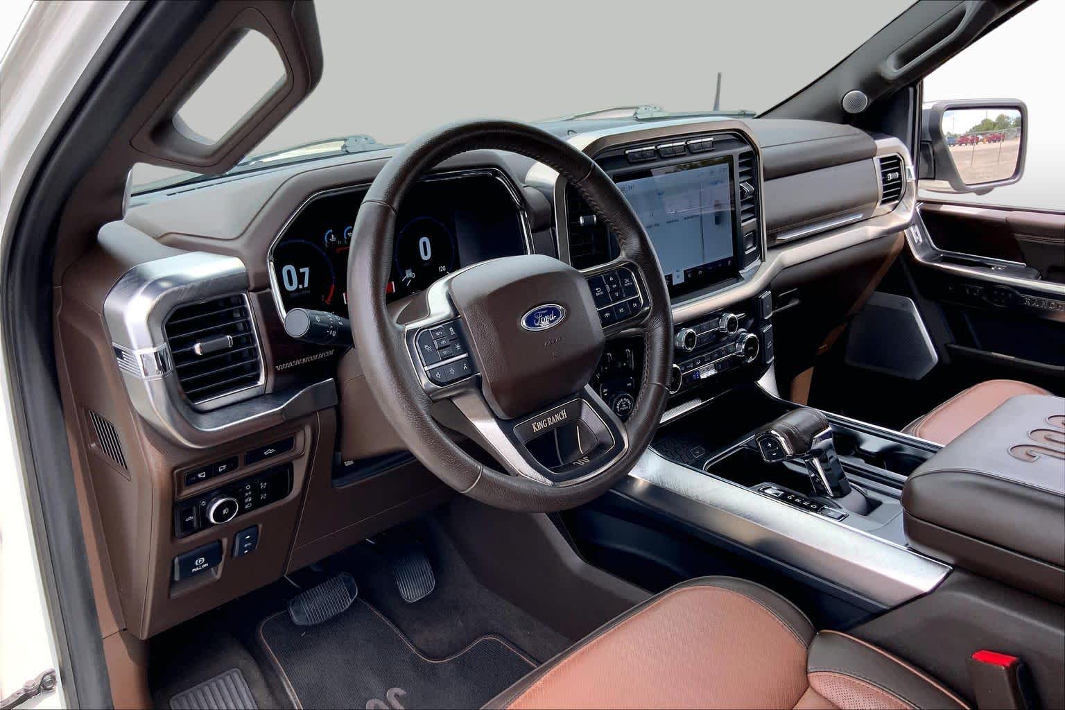 2023 Ford F-150 King Ranch Star White Metallic Tri-Coat/Stone Gray at Texan GMC Buick