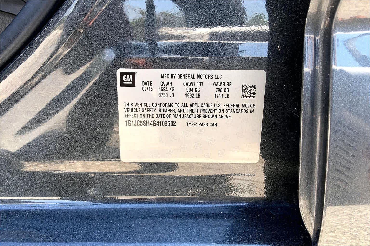2016 Chevrolet Sonic LT Nightfall Gray Metallic at Auto Boutique Texas