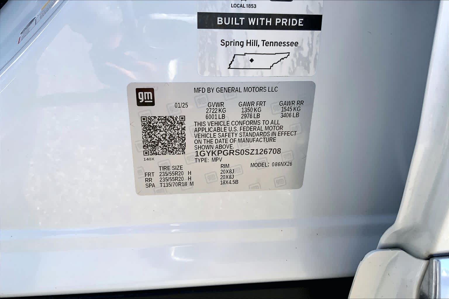2025 Cadillac XT6 AWD Sport Crystal White Tricoat at Group 1 GMC Buick South