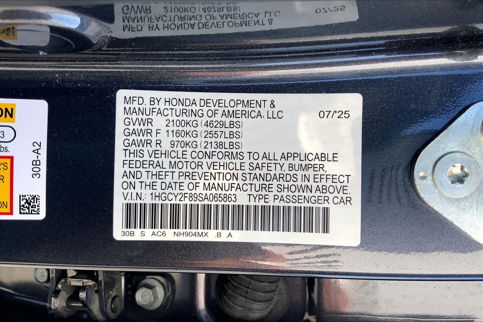 2025 Honda Accord Hybrid Touring Meteorite Gray Metallic at Beck & Masten Kia