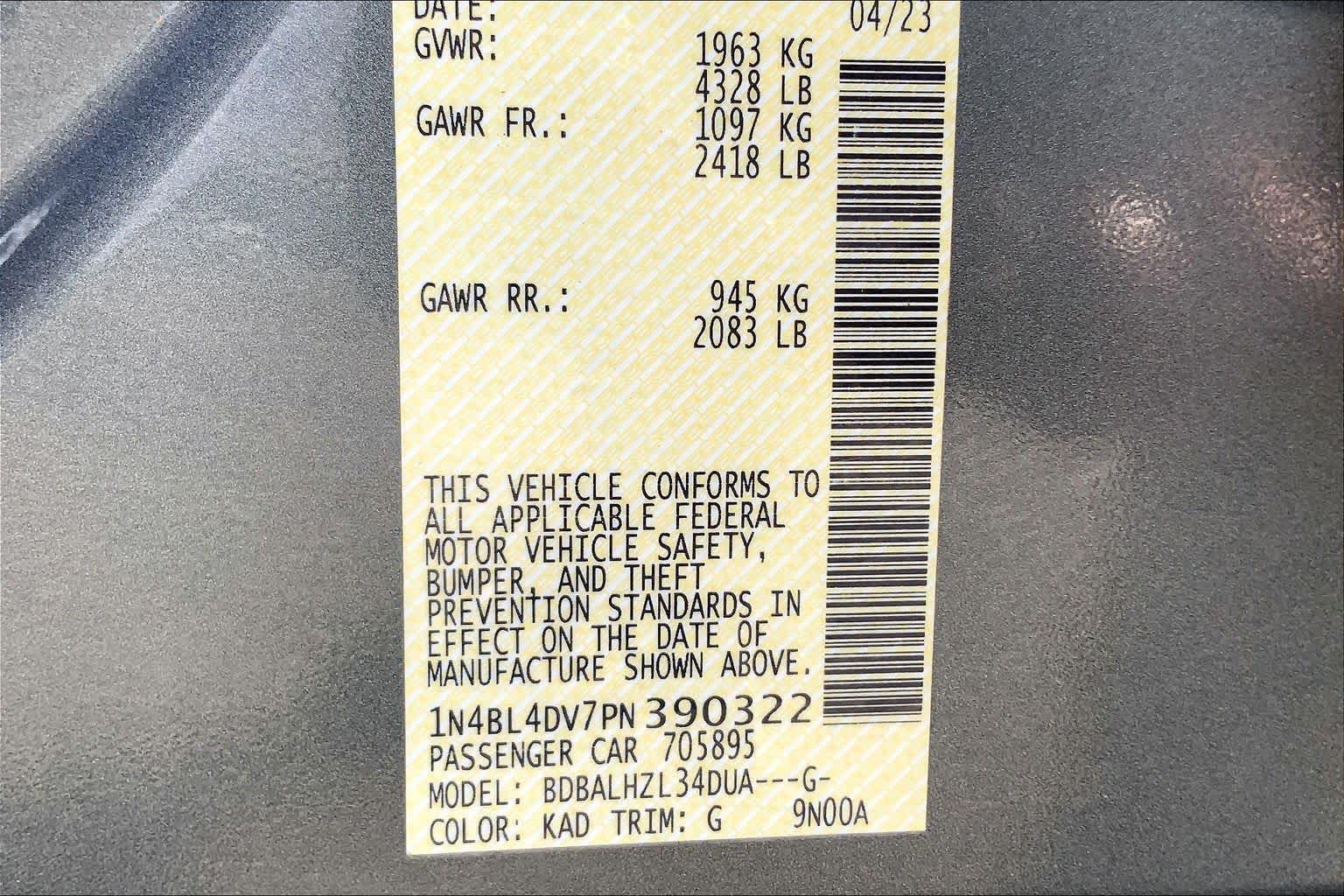 2023 Nissan Altima 2.5 SV Gun Metallic at Beck & Masten Kia