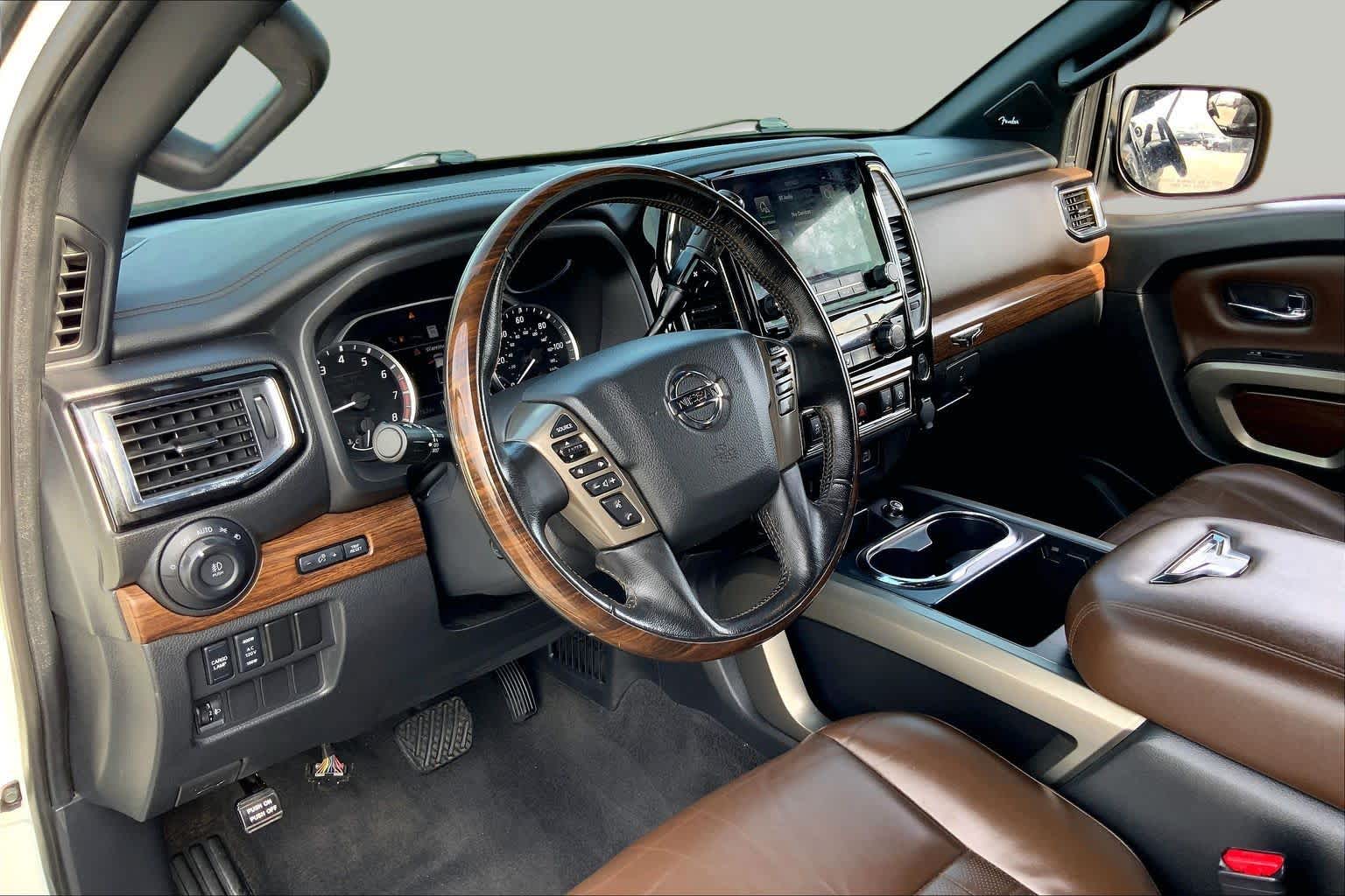 2021 Nissan Titan Platinum Reserve Pearl White at Group 1 GMC Buick South