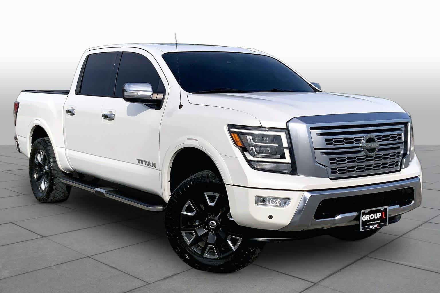 2021 Nissan Titan Platinum Reserve Pearl White at Group 1 GMC Buick South