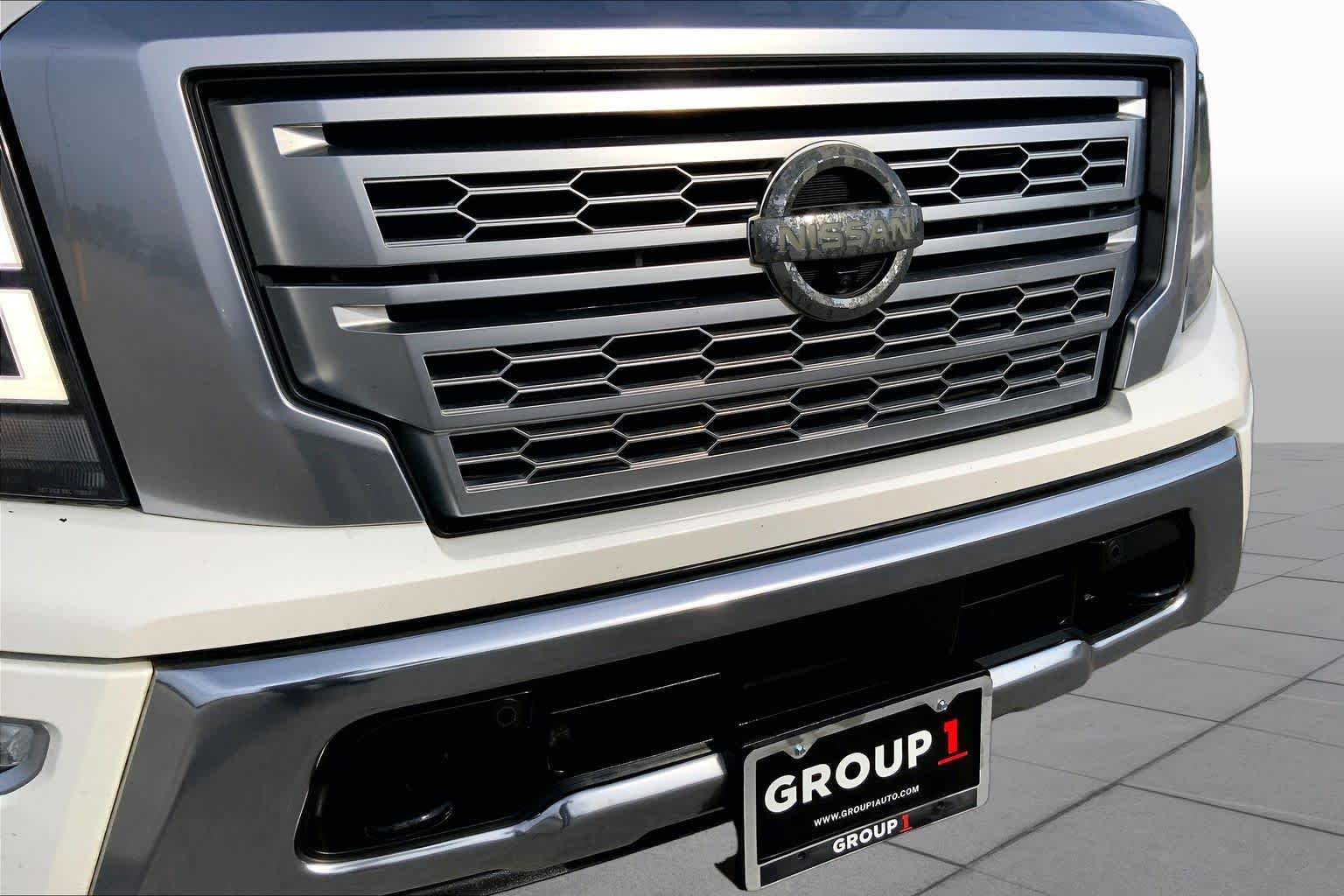 2021 Nissan Titan Platinum Reserve Pearl White at Group 1 GMC Buick South
