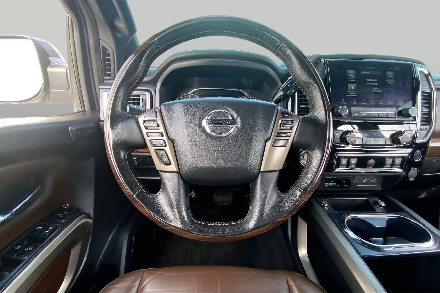 2021 Nissan Titan Platinum Reserve Pearl White at Group 1 GMC Buick South