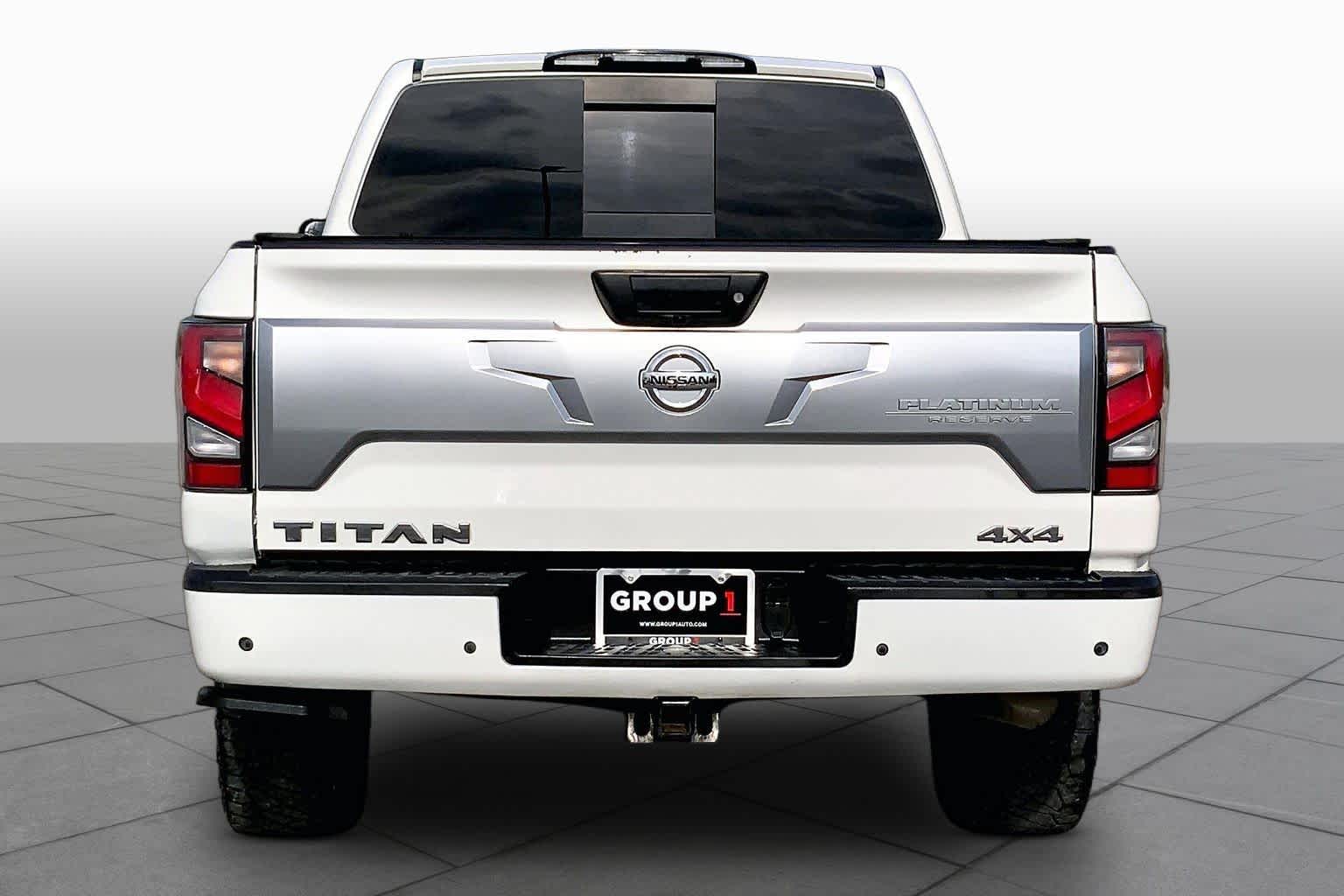 2021 Nissan Titan Platinum Reserve Pearl White at Group 1 GMC Buick South