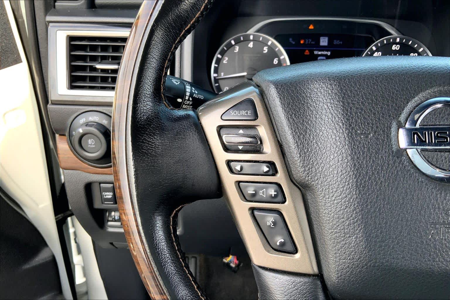 2021 Nissan Titan Platinum Reserve Pearl White at Group 1 GMC Buick South
