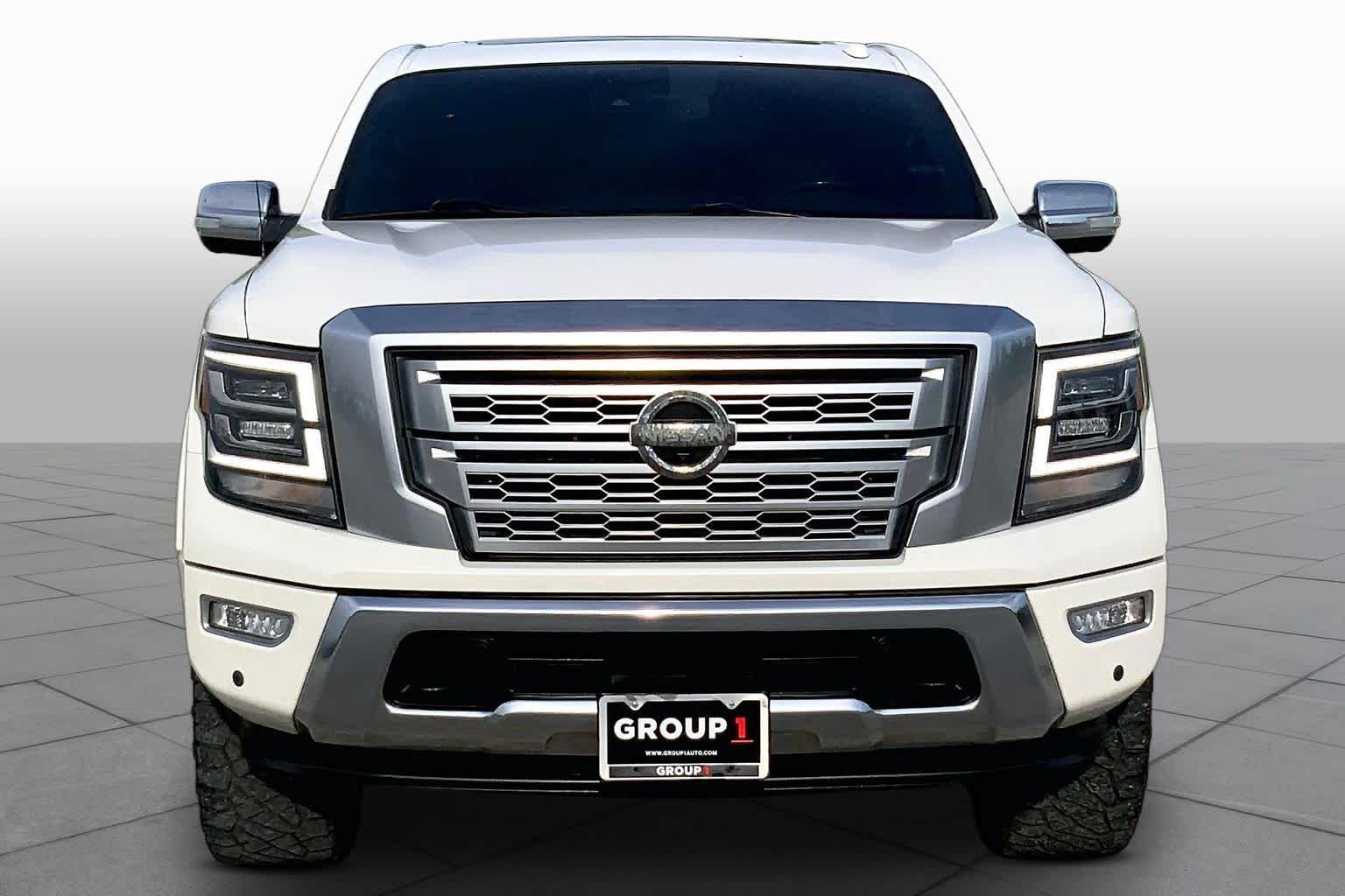 2021 Nissan Titan Platinum Reserve Pearl White at Group 1 GMC Buick South