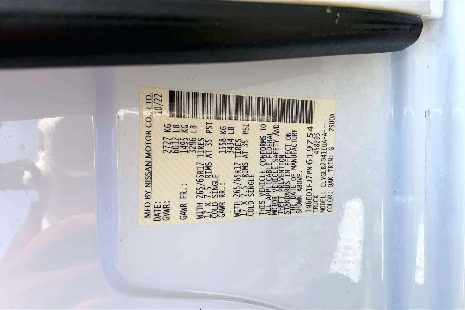 2023 Nissan Frontier SV Glacier White at Sterling McCall Nissan
