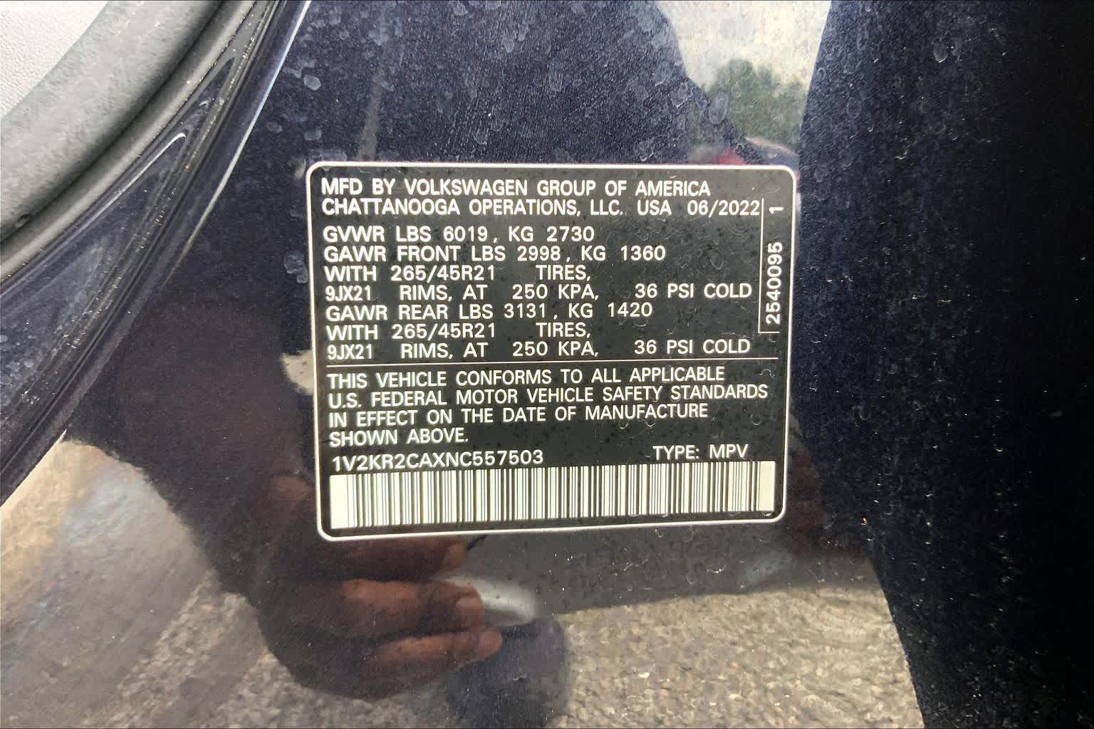 2022 Volkswagen Atlas 3.6L V6 SE w/Technology Deep Black Pearl at Mac Haik Ford
