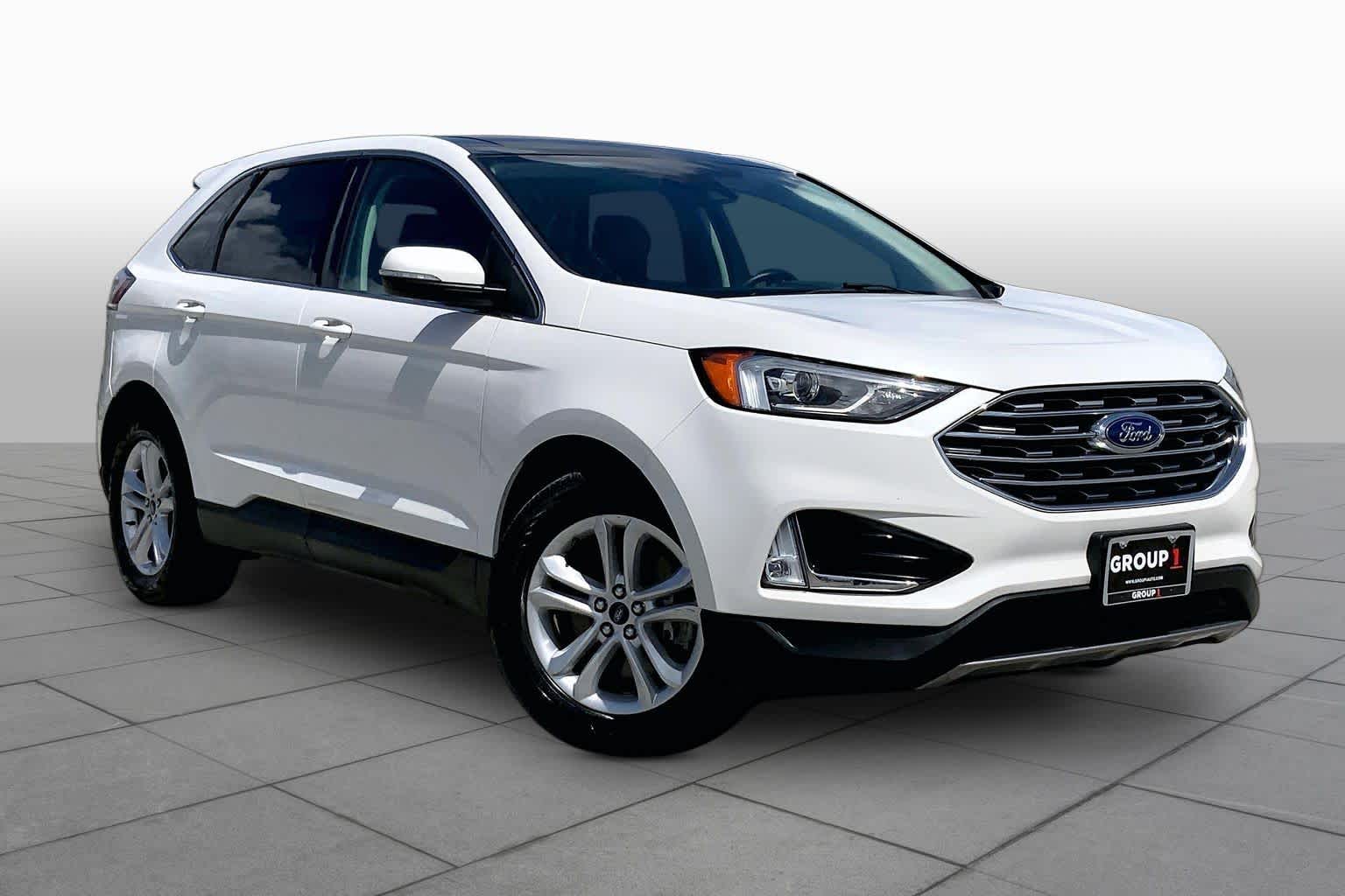 2020 Ford Edge SEL Star White Metallic Tri-Coat at Tomball Ford