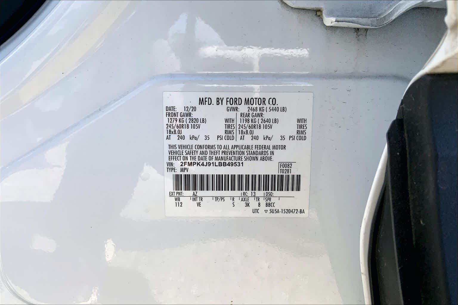 2020 Ford Edge SEL Star White Metallic Tri-Coat at AutoNation USA Houston
