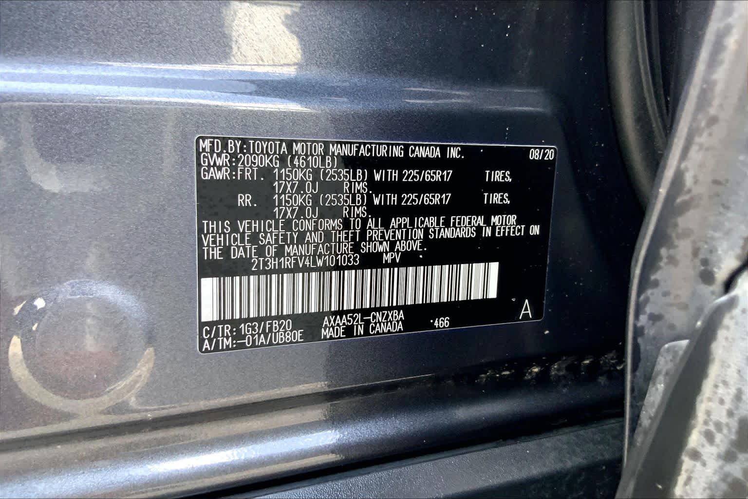 2020 Toyota RAV4 LE Magnetic Gray Metallic at AutoNation USA Houston