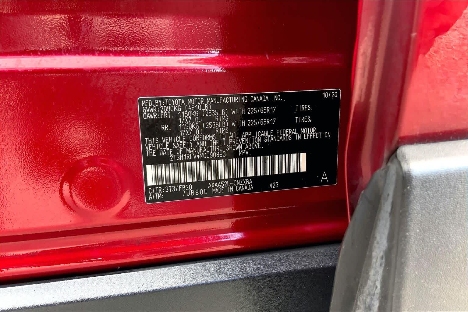 2021 Toyota RAV4 LE Ruby Flare Pearl at Group 1 Toyota Southwest