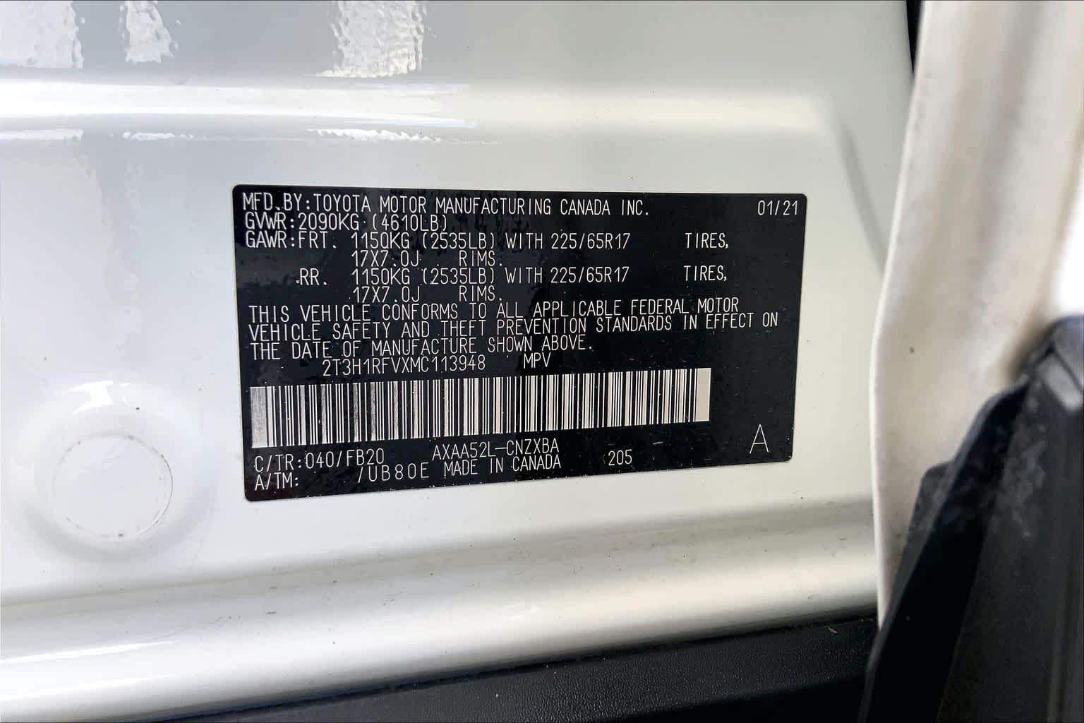 2021 Toyota RAV4 LE Super White at Lexus Southwest Houston