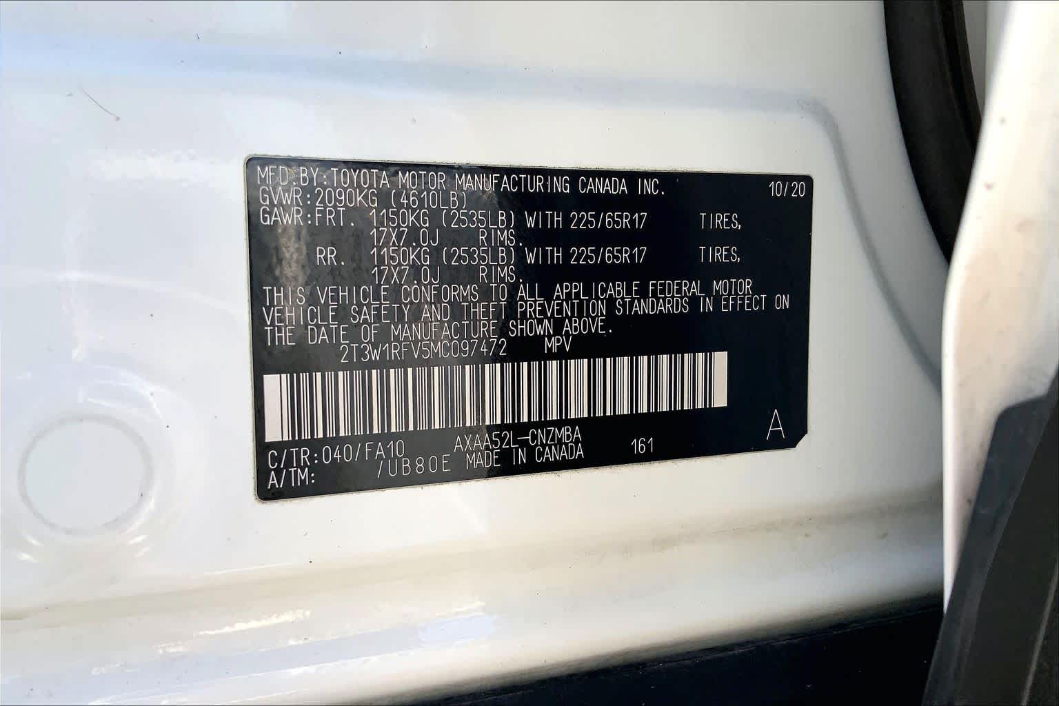 2021 Toyota RAV4 XLE Super White at Lexus Southwest Houston