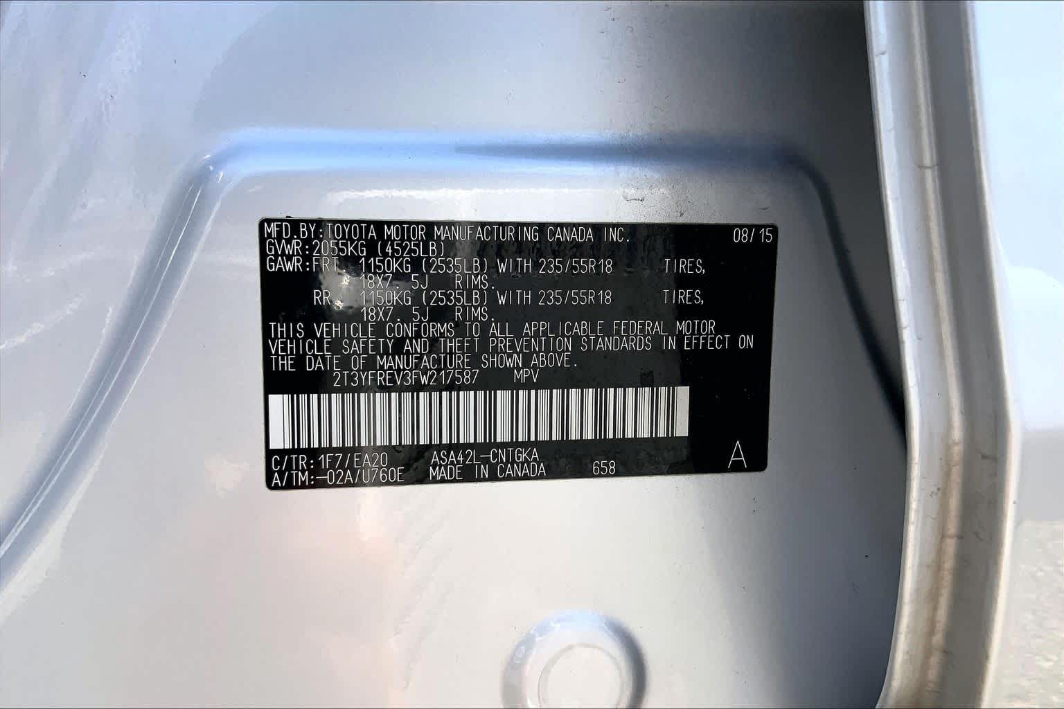 2015 Toyota RAV4 Limited Classic Silver Metallic at Group 1 Toyota Southwest