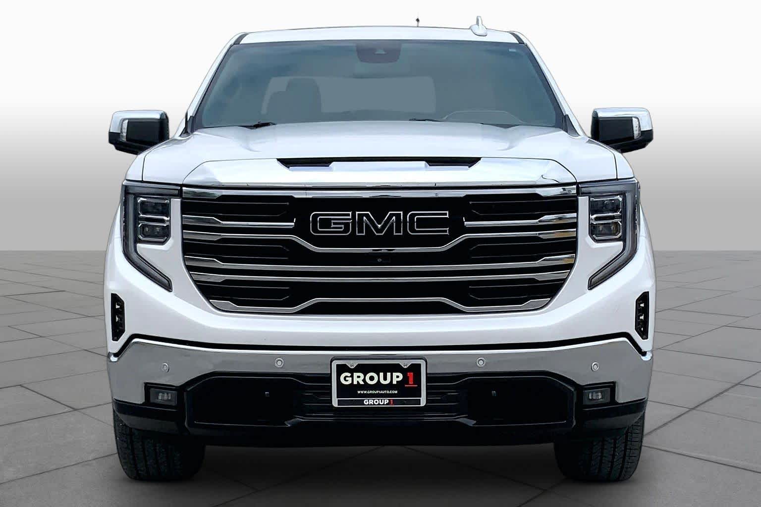 2023 GMC Sierra 1500 SLT White Frost Tricoat at Texan GMC Buick