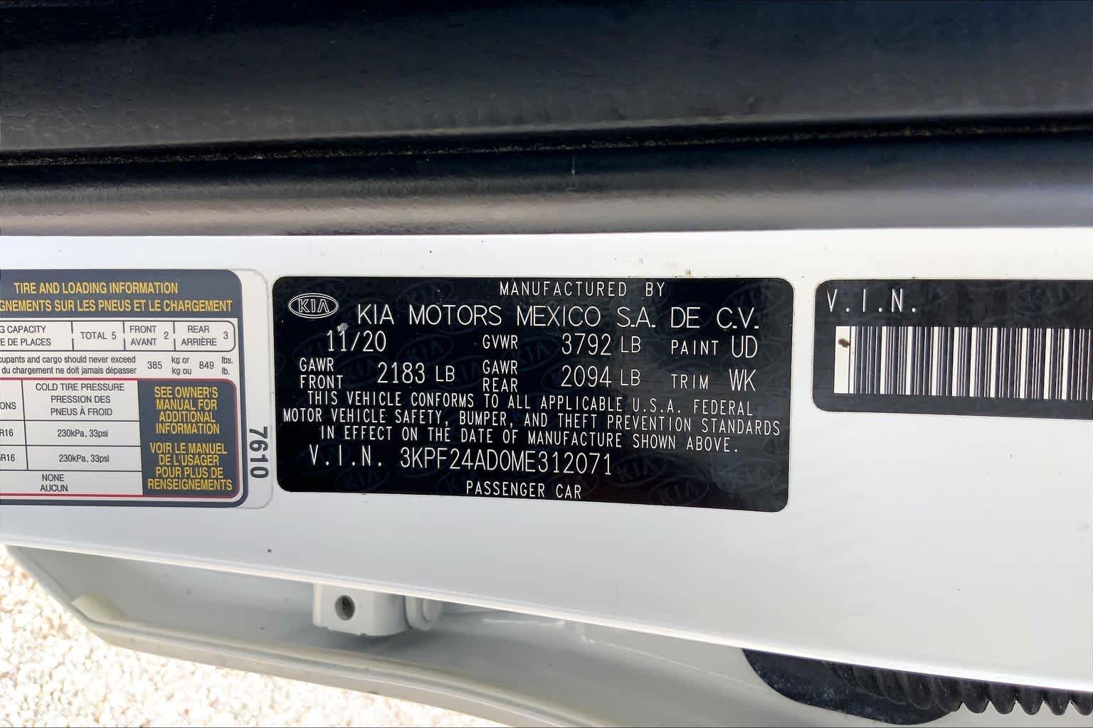 2021 Kia Forte LXS Clear White at HGreg Houston