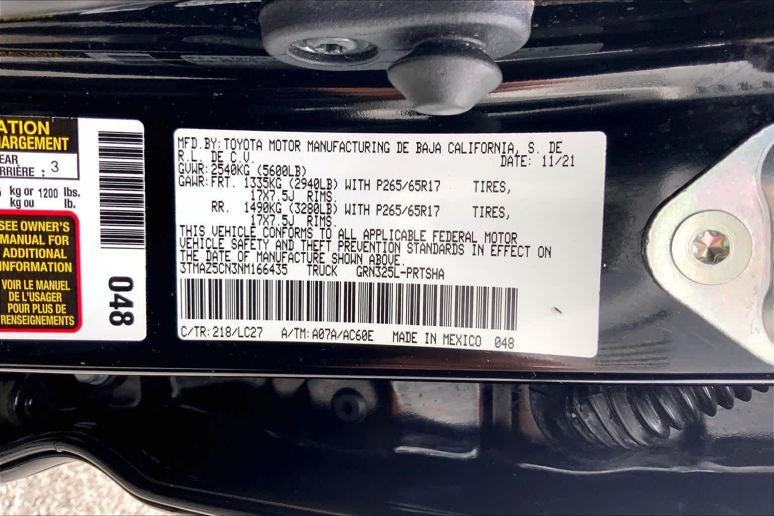 2022 Toyota Tacoma TRD Sport Midnight Black Metallic at Group 1 Toyota Southwest