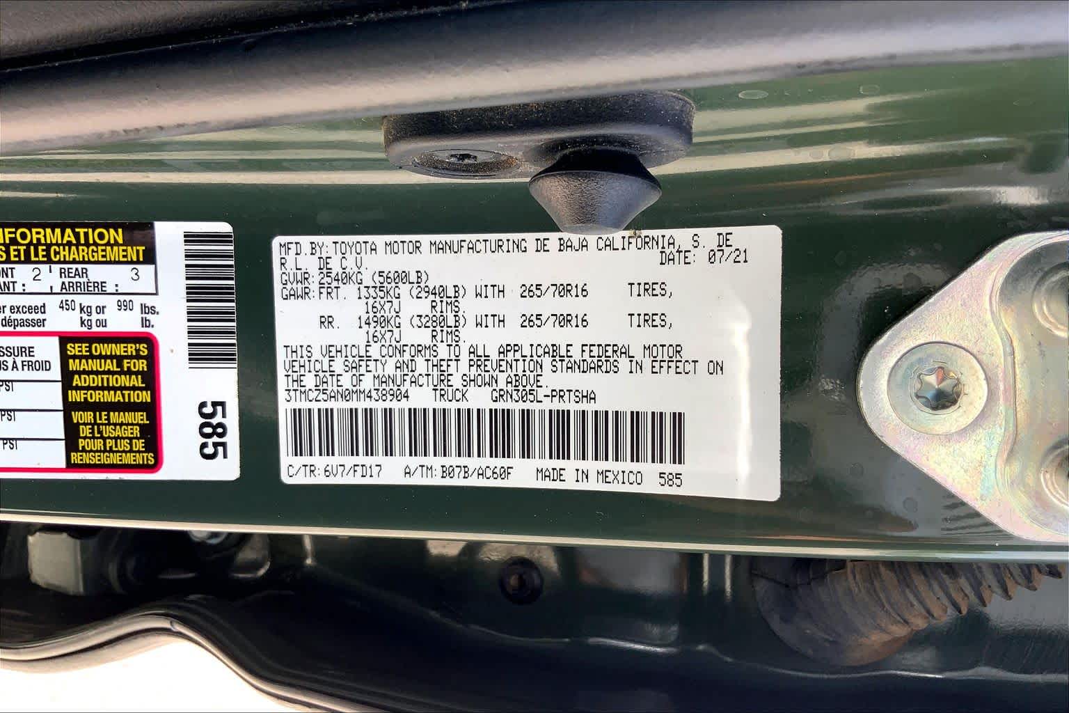 2021 Toyota Tacoma TRD Off Road Army Green at Group 1 GMC Buick South