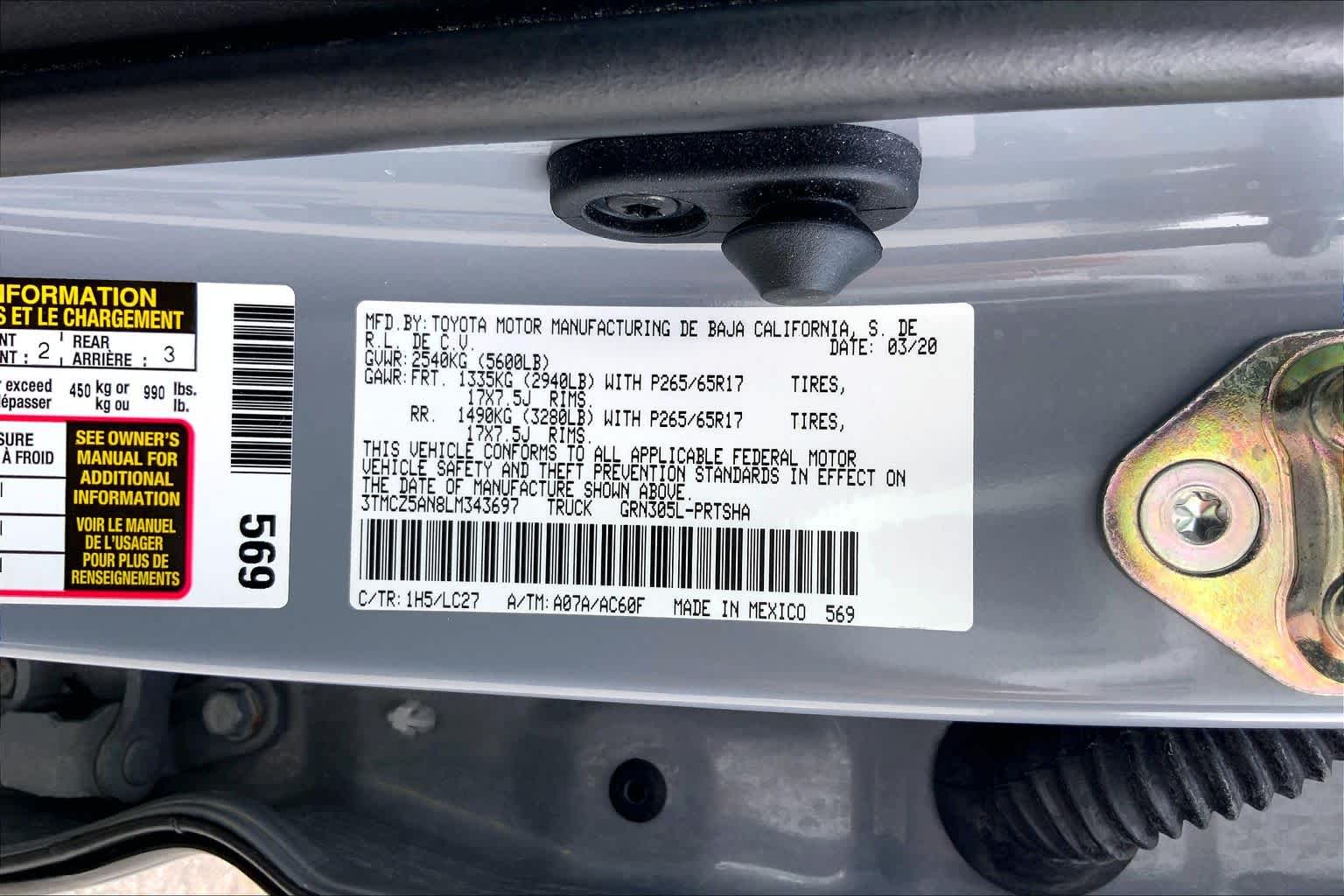 2020 Toyota Tacoma TRD Sport Cement at Group 1 GMC Buick South