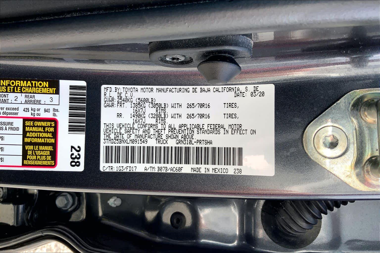 2020 Toyota Tacoma TRD Sport Magnetic Gray Metallic at Group 1 Toyota Southwest