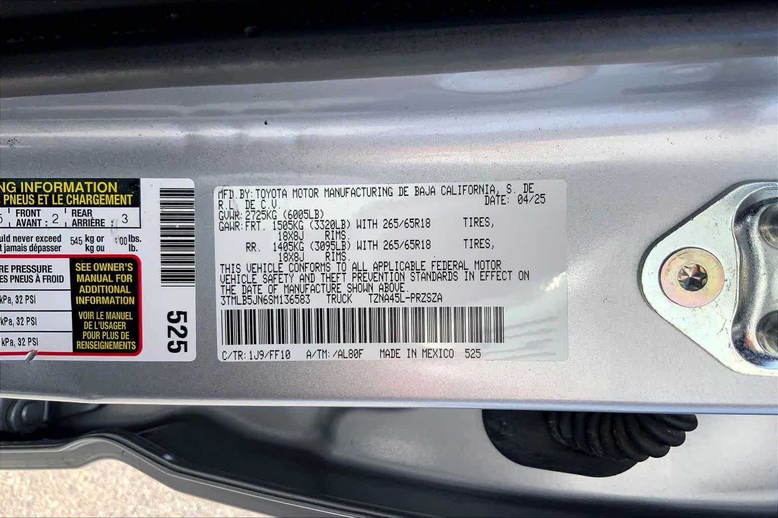 2025 Toyota Tacoma SR5 Celestial Silver Metallic at Group 1 Toyota Southwest