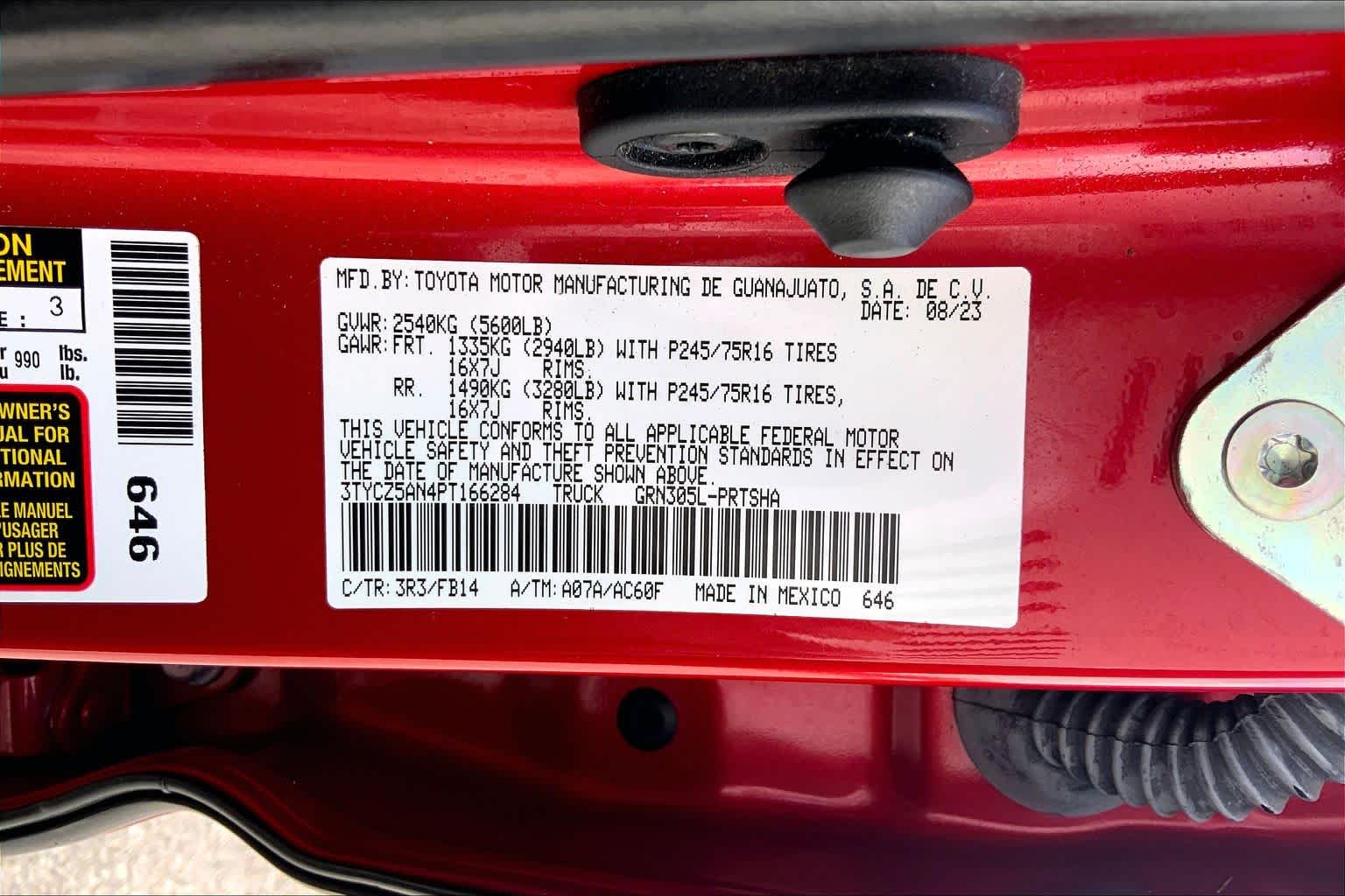 2023 Toyota Tacoma SR Barcelona Red Metallic at Group 1 Toyota Southwest