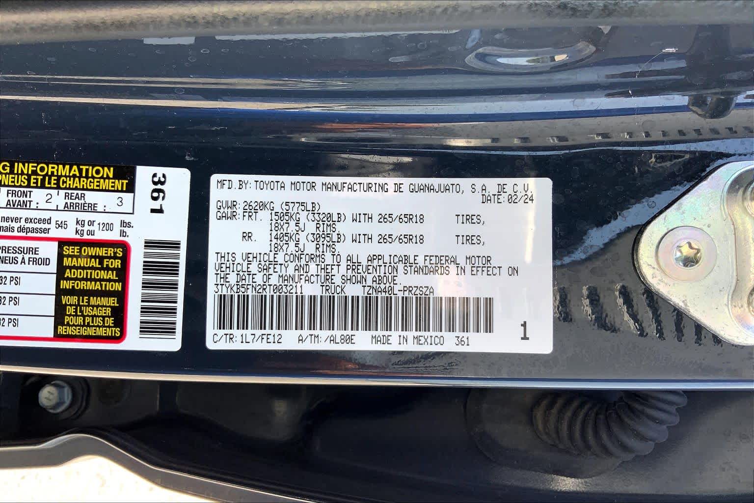 2024 Toyota Tacoma TRD Sport Underground at Group 1 Toyota Southwest
