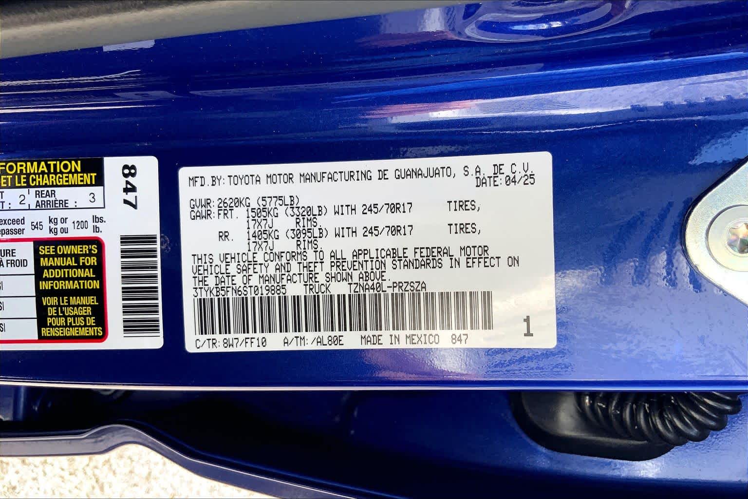 2025 Toyota Tacoma SR5 Blue Crush Metallic at Group 1 Toyota Southwest