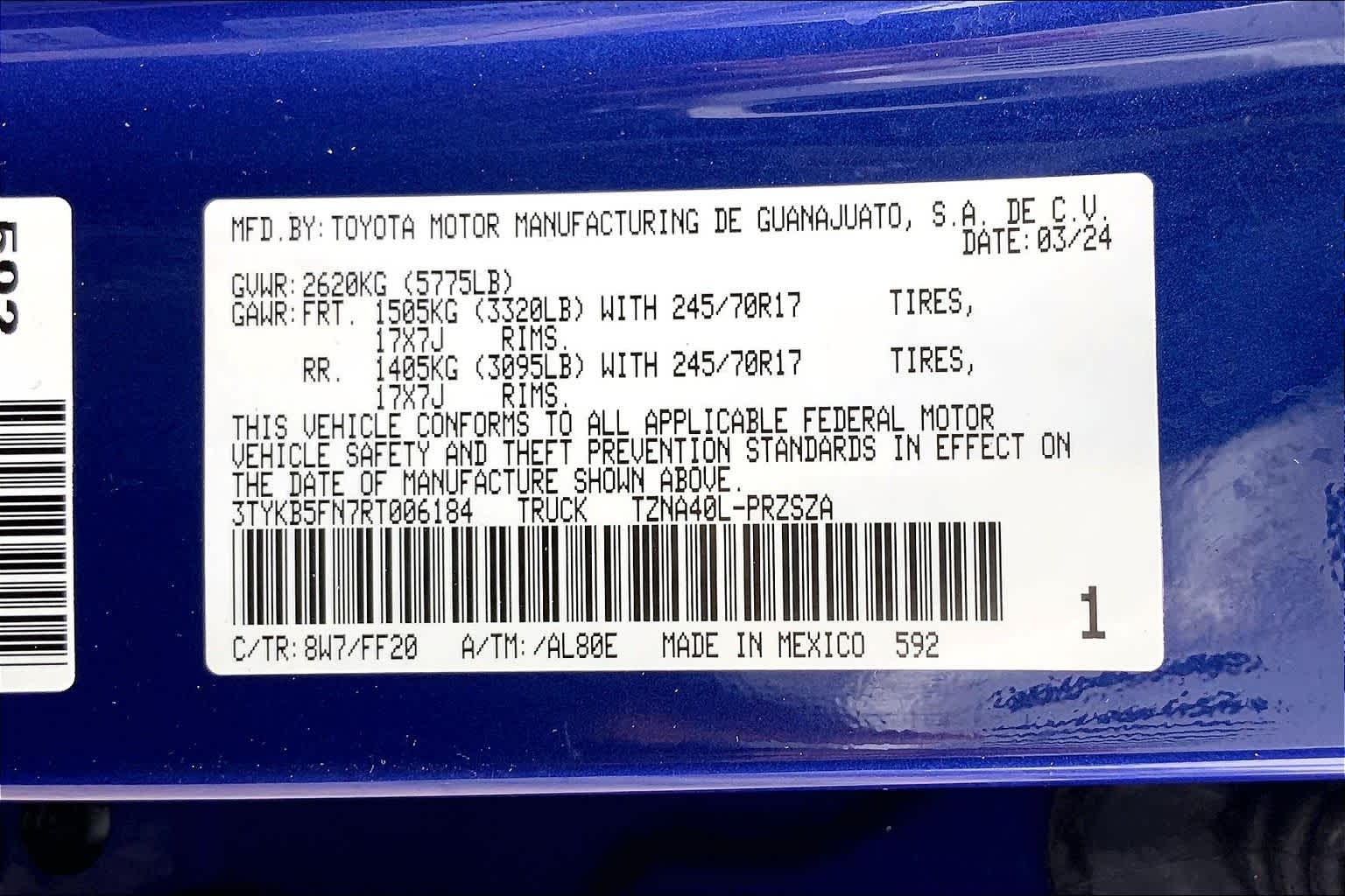 2024 Toyota Tacoma SR5 Blue Crush Metallic at Lexus Southwest Houston
