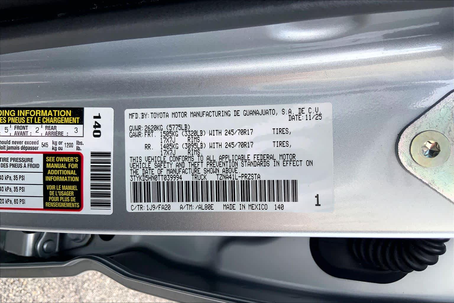 2026 Toyota Tacoma SR Celestial Silver Metallic at Group 1 Toyota Southwest